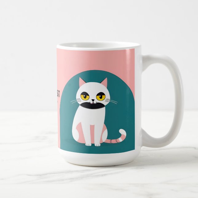 Caneca De Café Gato Com Cores Intensas e uma Expressão Alegre (Direita)