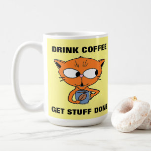 Caneca De Café Gato com Dito Divertido