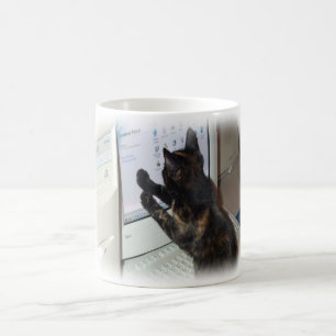 Caneca De Café Gato com PC