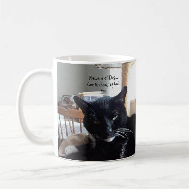 Caneca De Café Gato com Sorriso Sombrio (Esquerda)
