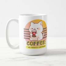 gato com uma citação de café cardíaco