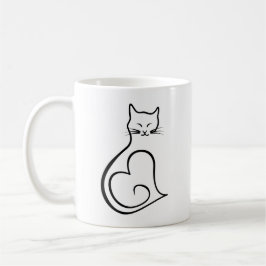 Caneca De Café Gato - Coração