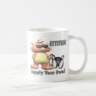 Caneca De Café Gato da boliche: Atitude
