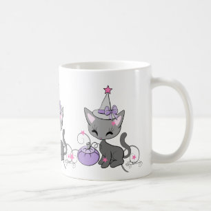 Caneca De Café Gato da bruxa do Dia das Bruxas