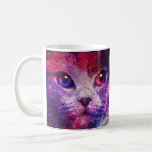 Caneca De Café Gato da Galáxia Roxa