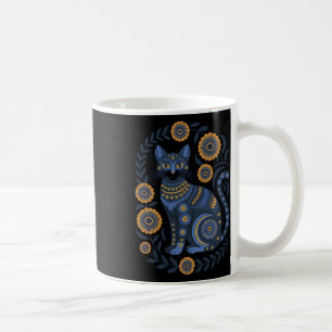 Caneca De Café Gato da Ucrânia Floral Vintage Bandeira Ucraniana