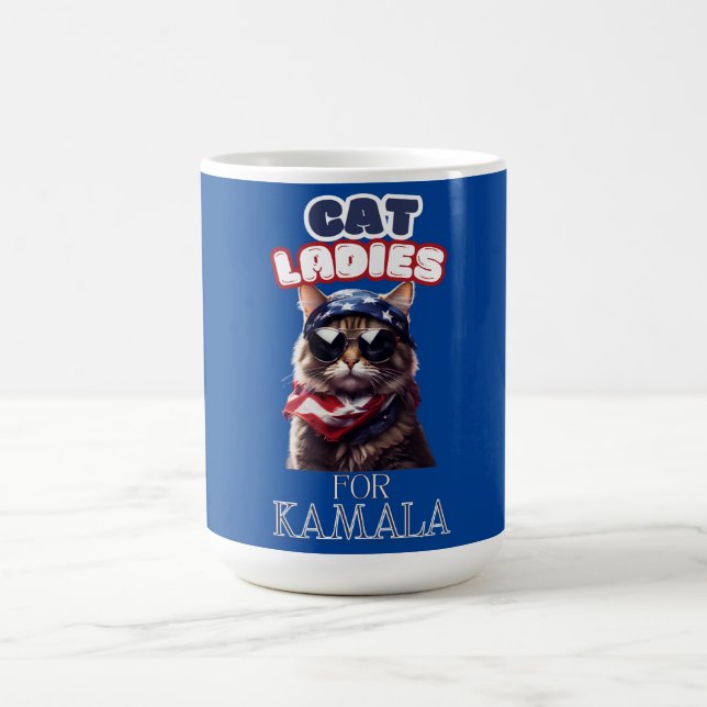 Caneca De Café Gato Damas Para Kamala EUA (Centro)