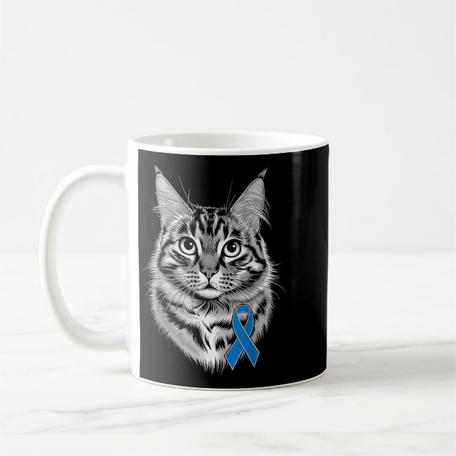 Caneca De Café Gato de Apoio à Conscientização sobre Diabetes com (Esquerda)