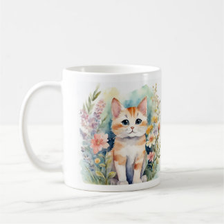 Caneca De Café Gato de aquarela
