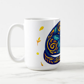Caneca De Café Gato de Arte Popular em Azul