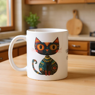 Caneca De Café Gato de Arte Popular Fofo "Não Solto Pelos. Eu Dec