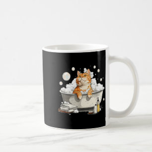 Caneca De Café Gato de Banho Incrível com Espuma de Banho e Bolha