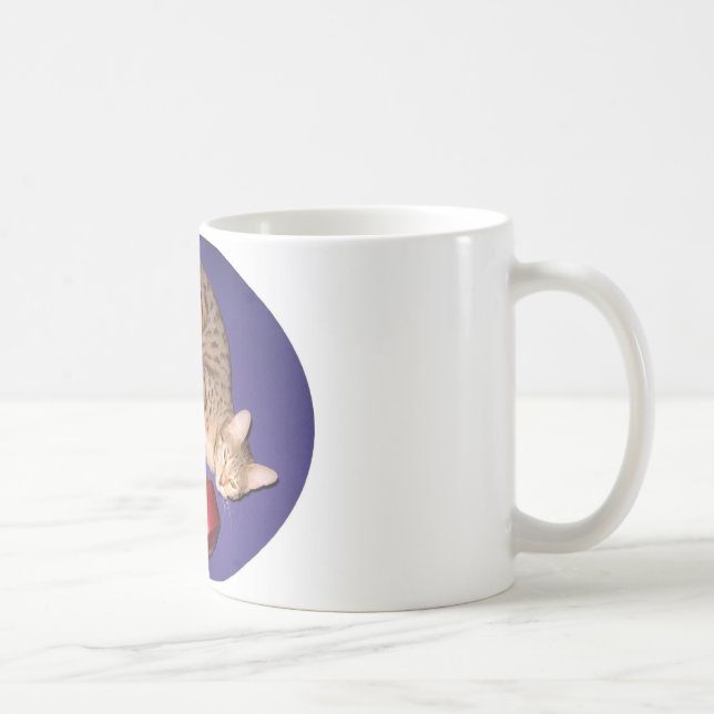 Caneca De Café Gato de Bengal com dumbbell (Direita)