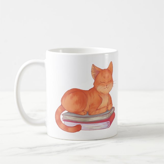 Caneca De Café Gato de Biblioteca (Esquerda)