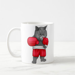 Caneca De Café Gato de Boxe Para Amante de Boxeador e Gato
