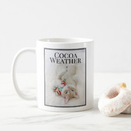 Caneca De Café Gato De Cacau, Bonito, Neve, Em Scarf