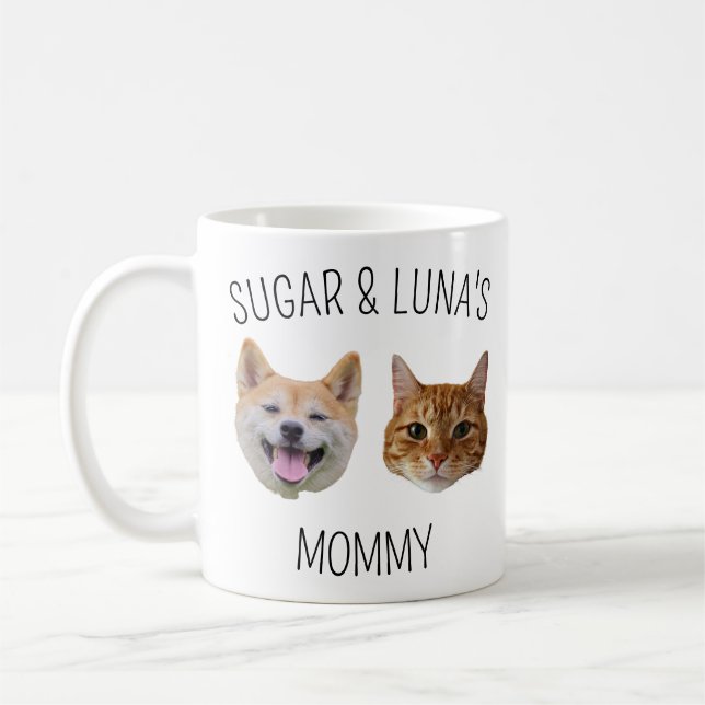 Caneca De Café Gato de Cachorro Personalizado com Cara de Mug, pr (Esquerda)