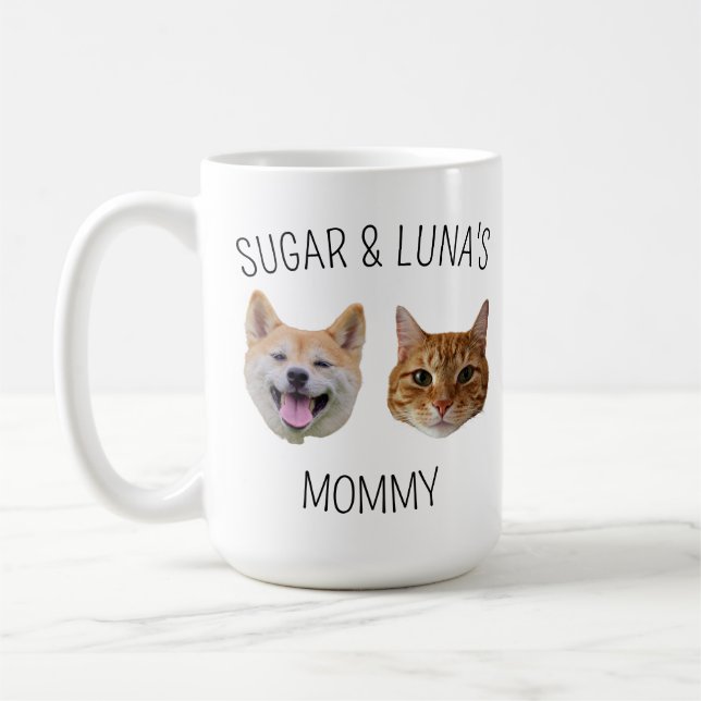 Caneca De Café Gato de Cachorro Personalizado com Cara de Mug, pr (Esquerda)
