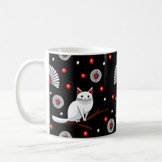 Caneca De Café Gato de café branco do estilo japonês