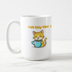 Caneca De Café **Gato de Café Fofo – Gato Adorável Bebendo Café I