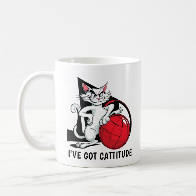 Caneca De Café Gato de Captura Engraçado (Esquerda)