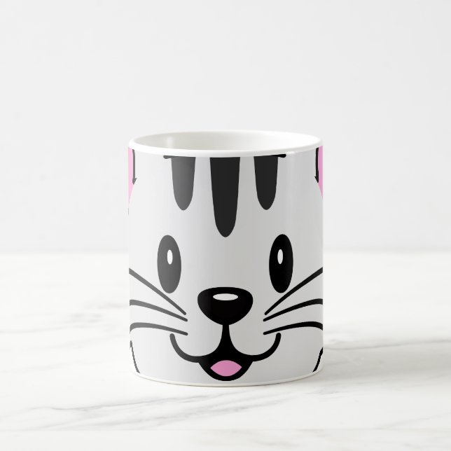 Caneca De Café Gato de Cartoon Bonito com Flor na Cabeça (Centro)