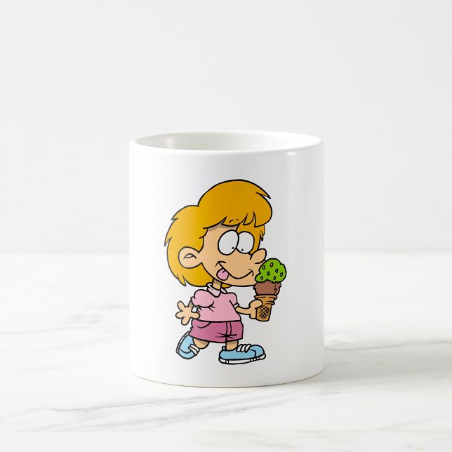 Caneca De Café Gato de Cartoon Gelado Sorvete Cone (Criador carregado)