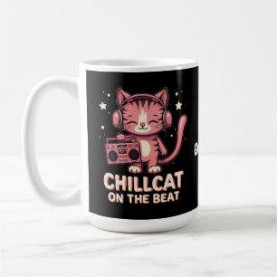 Caneca De Café Gato de Chill Bonito no Gráfico do Gato de Trendy