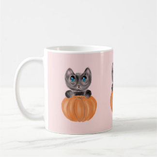 Caneca De Café Gato de Cinto Aquoso e Mug de Abóbora