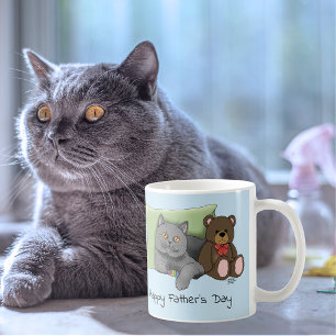 Caneca De Café Gato de Cinza dia de os pais