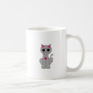 Caneca De Café Gato de Cinza Feliz e Engraçado
