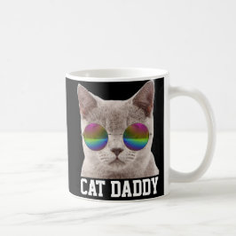 CANECA DE CAFÉ GATO DE CINZAS DE ÓCULOS-SOL MULTICOR DE PAI GATO