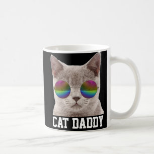 CANECA DE CAFÉ GATO DE CINZAS DE ÓCULOS-SOL MULTICOR DE PAI GATO
