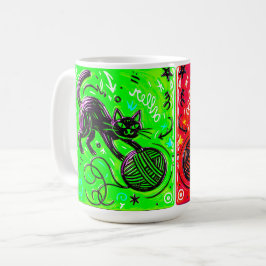 Caneca De Café Gato de Dois Lados