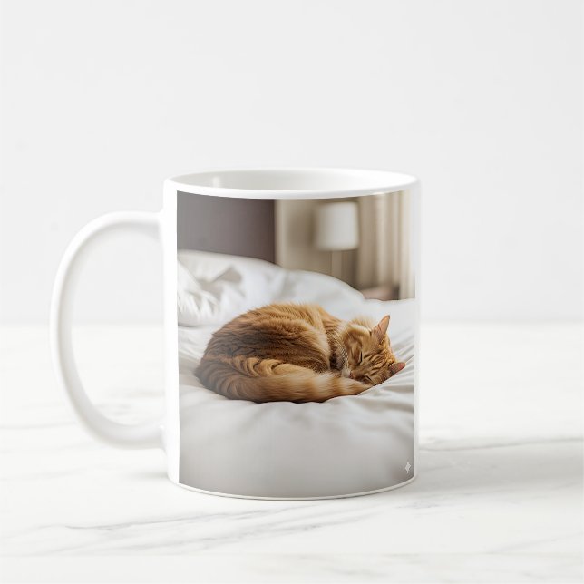 Caneca De Café Gato De Dormir Cozy (Esquerda)