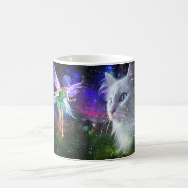 Caneca De Café Gato de Encontros de Fadas (Centro)