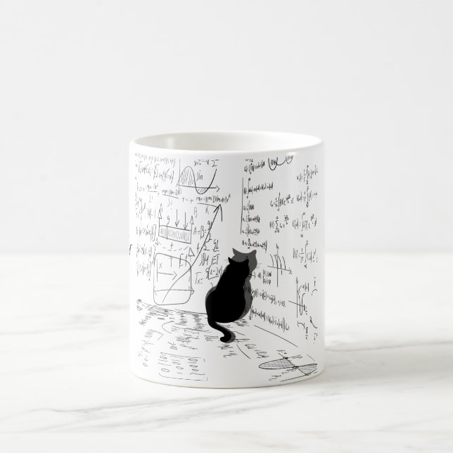 Caneca De Café Gato de Engraçado Schrodinger no Canto (Centro)