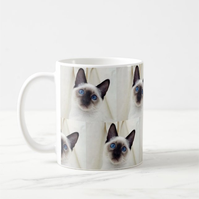 Caneca De Café Gato de Gatinho Siamês, um lindo e preto, (Esquerda)