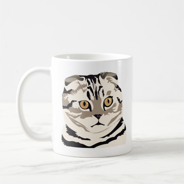 Caneca De Café Gato de Gato de Dobra Escocês (Esquerda)
