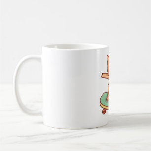 Caneca De Café Gato De Gato De Laranja Cinto, Pescado A Pé, A Bor