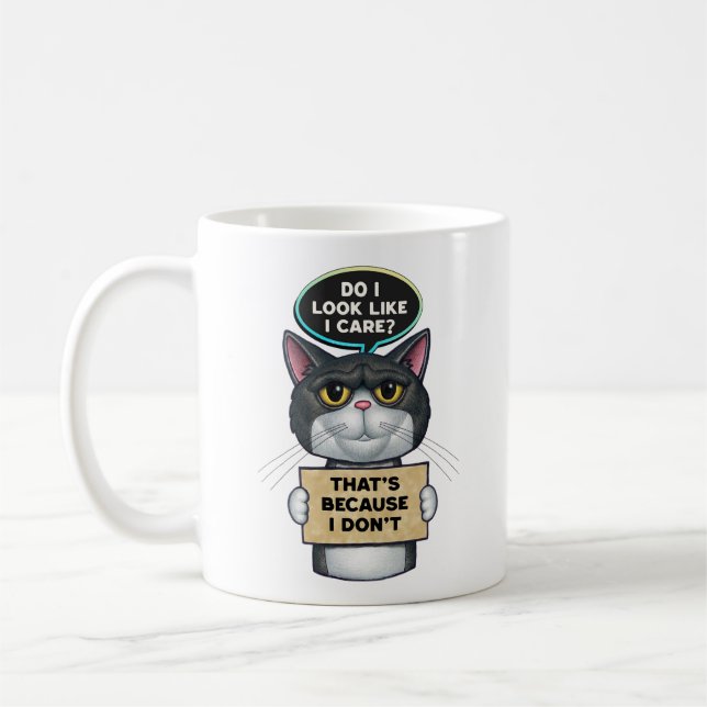 Caneca De Café Gato de Gato de Tuxedo Sarcástico e Bonito (Esquerda)