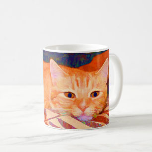 Caneca De Café Gato de gato malhado alaranjado brilhante bonito