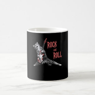 Caneca De Café Gato de Guitarra Rock N Roll Retro Gato Guitarrist