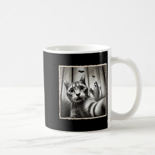 Caneca De Café Gato de Halloween Selfie Com Fantasma _ Divertido 