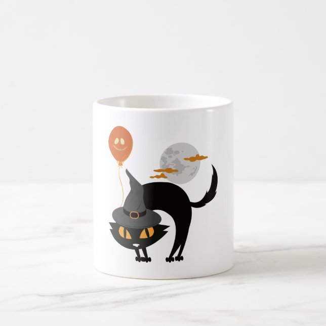 Caneca De Café Gato de Halloween Spooky (Centro)
