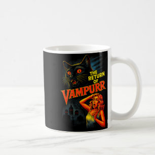 Caneca De Café Gato de Halloween Vintage Estilo 90s O Retorno de
