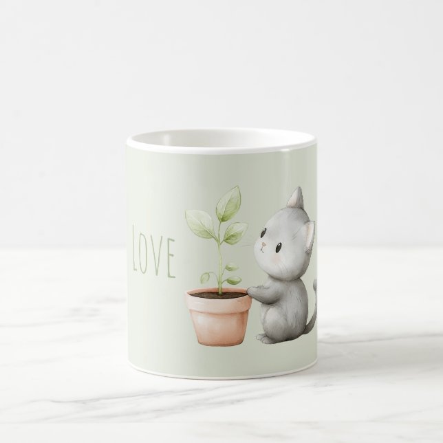 Caneca De Café Gato de Jardim com amor às Plantas (Centro)