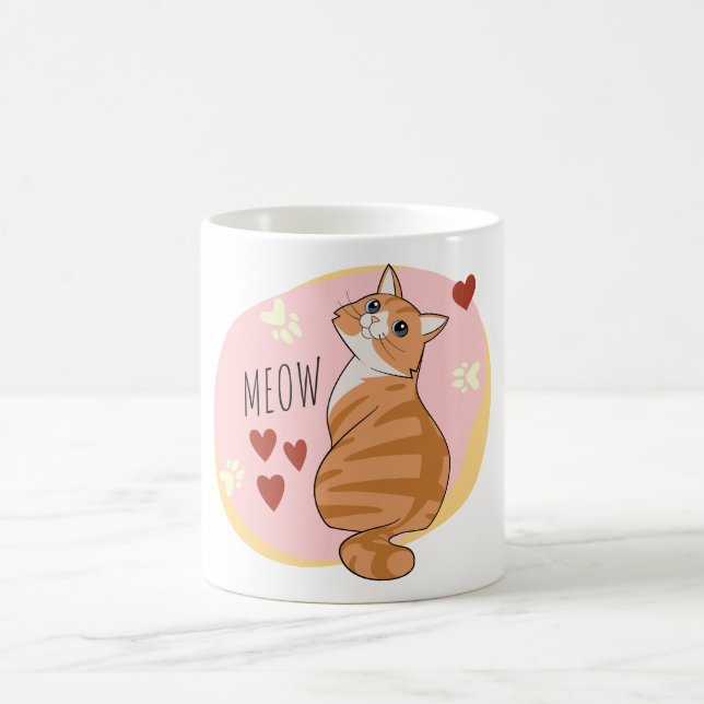 Caneca De Café Gato de laranja bonito (Centro)