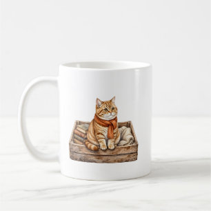 Caneca de Café Gato de Leitura Aconchegante Amante
