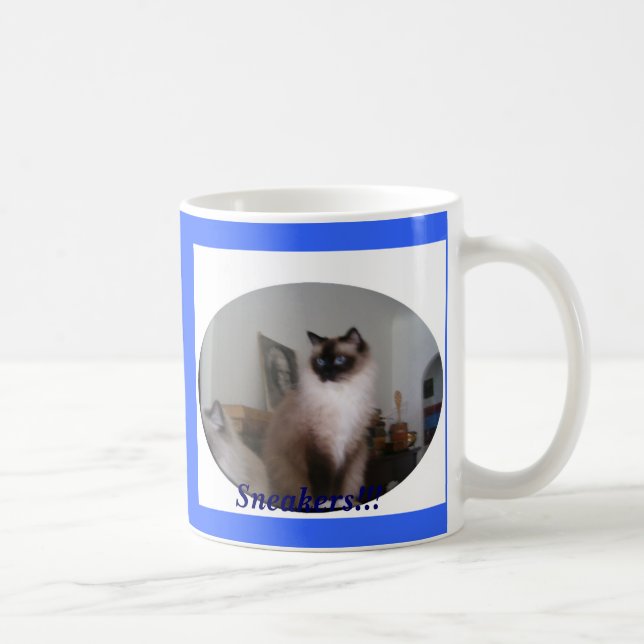 Caneca De Café Gato de Mitted Ragdoll do selo, sapatilhas!!! (Direita)